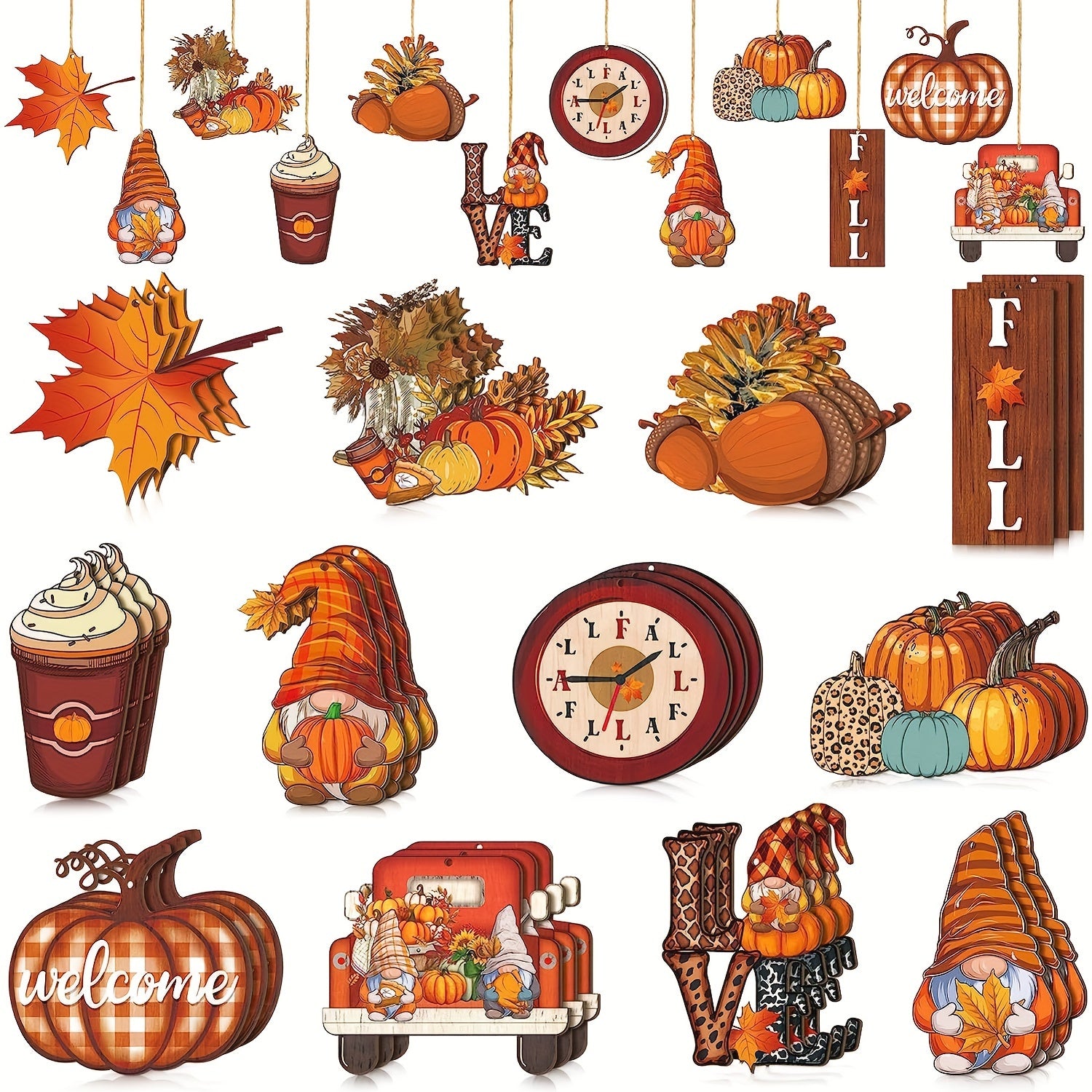 Autumn Thanksgiving Gnome Wooden Hanging Decorations Pumpkin Leaf Flower Autumn Tree Decorations Autumn Thanksgiving Gnome Wooden Hanging Decorations Pumpkin Leaf Flower Autumn Tree Decorations